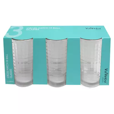 Valvetro Emboss X Hatch Hi Ball 340ml 3 pack
