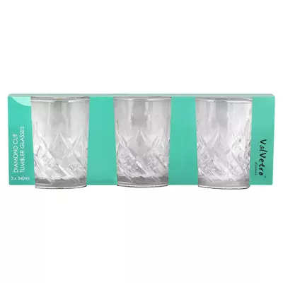 Valvetro Tumbler Diamond 340ml 3 Pack Valvetro Tumbler Diamond 340ml 3 Pack
