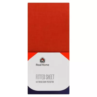 Real Home Fitted Sheet Burnt Brick Queen Real Home Fitted Sheet Burnt Brick Queen