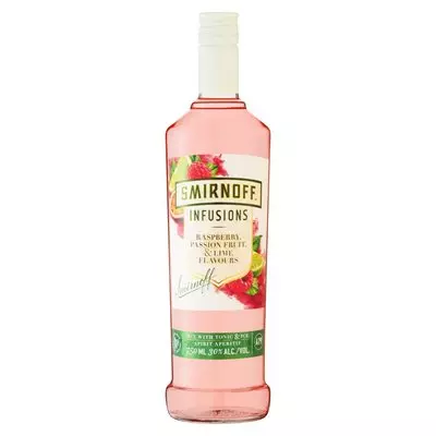 Smirnoff Infused Raspberry, Passionfruit & Lime Vodka 750ml x 12 Smirnoff Infused Raspberry, Passionfruit & Lime Vodka 750ml x 12