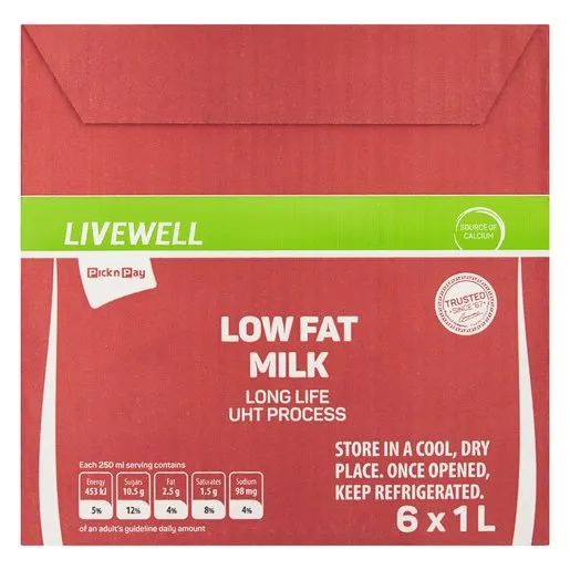 PnP Uht Low Fat Milk 1l x 6