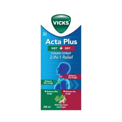 Vicks Actaplus Cough Syrup Wet + Dry 200ml
