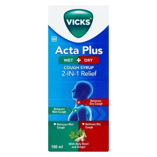 Vicks Actaplus Cough Syrup Wet + Dry 100ml Vicks Actaplus Cough Syrup Wet + Dry 100ml