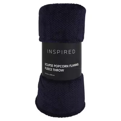 Inspired Longpile Waffle Throw Blue