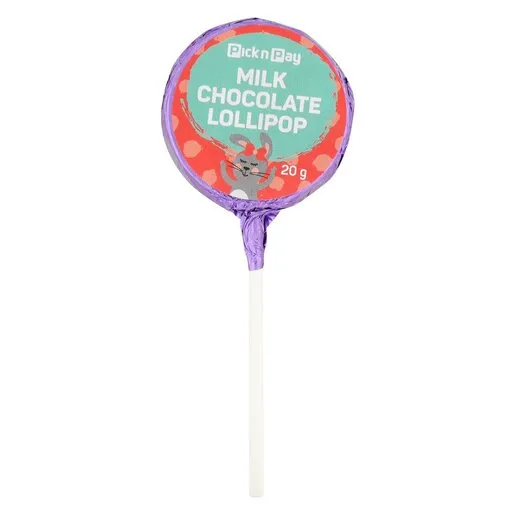 PnP Foiled Chocolate Lollipop 20g PnP Foiled Chocolate Lollipop 20g