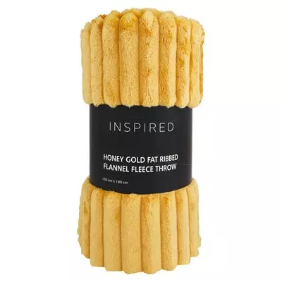 Inspired Ribbed Throw Amber Gold