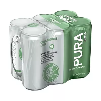 Purasoda Cucumber& Lime Sparkling 300ml x 6 Purasoda Cucumber& Lime Sparkling 300ml x 6