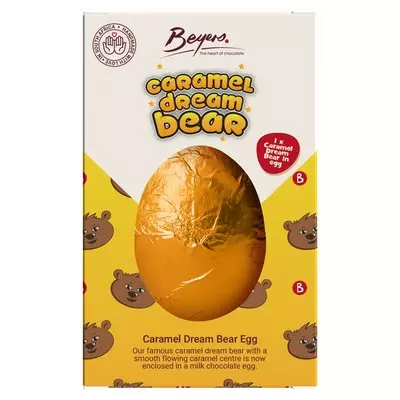 Beyers Choc Egg Hollow Caramel Dream Bear 90g Beyers Choc Egg Hollow Caramel Dream Bear 90g
