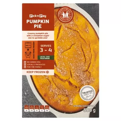 PnP Frozen Pumpkin Pie 500g PnP Frozen Pumpkin Pie 500g