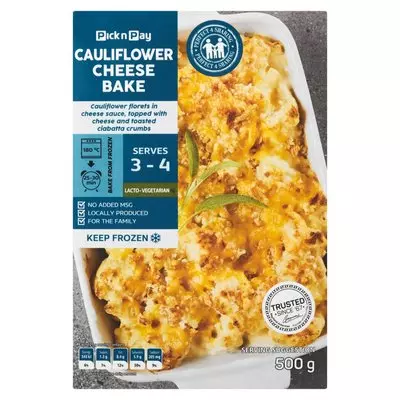 PnP Frozen Cauliflower Cheese Bake 500g PnP Frozen Cauliflower Cheese Bake 500g