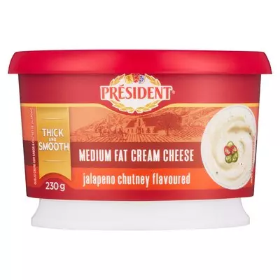 President Thick & Smooth Jalapeno Chutney Cream Cheese 230g President Thick & Smooth Jalapeno Chutney Cream Cheese 230g