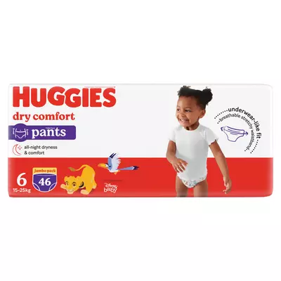 Huggies Dry Comfort Pants Size 6 Jumbo Pack 46 Pants Huggies Dry Comfort Pants Size 6 Jumbo Pack 46 Pants