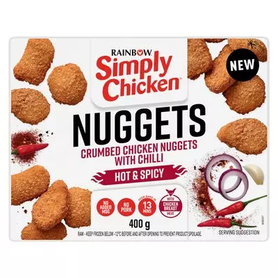Simply Chicken Hot & Spicy Frozen Chicken Nuggets 400g