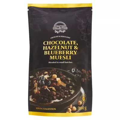 Crafted Collection Chocolate Hazelnut & Blueberry Muesli 300g Crafted Collection Chocolate Hazelnut & Blueberry Muesli 300g