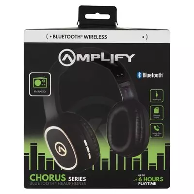 Amplify Chorus Bluetooth Headphones Black Amp-2008 Amplify Chorus Bluetooth Headphones Black Amp-2008