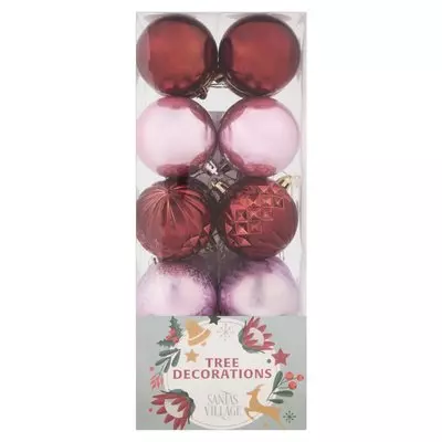 Santa's Village Pink Bauble 60mm 20 Baubles Santa's Village Pink Bauble 60mm 20 Baubles