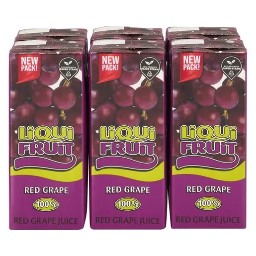 Liqui-Fruit Long Life Fruit Juice Red Grape 200ml x 6