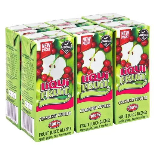 Liqui-Fruit Long Life Fruit Juice Cranberry Cooler 200ml x 6