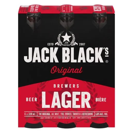 Jack Black Brewers Lager Beer 330ml x 6