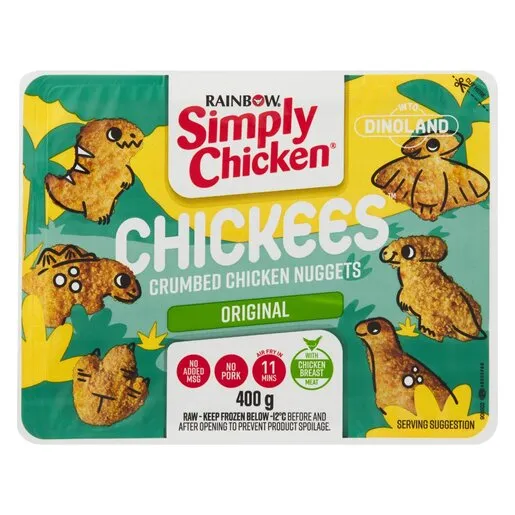 Rainbow Simply Chicken Into Dinoland Chickees Crumbed Chicken Nuggets 400g