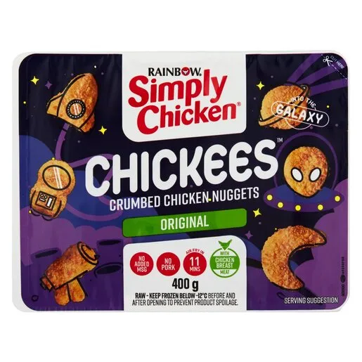 Rainbow Simply Chicken Into The Galaxy Chickees Crumbed Chicken Nuggets 400g