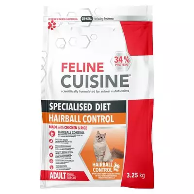 Feline Cuisine Specialised Diet Hairball Control 3.2kg Feline Cuisine Specialised Diet Hairball Control 3.2kg