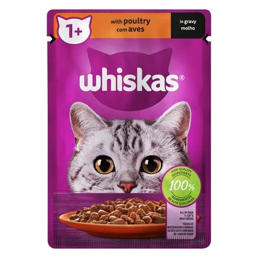 Whiskas Wet Cat Food Poultry Gravy 85g Whiskas Wet Cat Food Poultry Gravy 85g