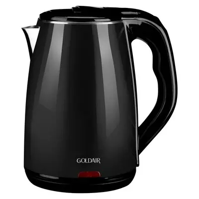 Goldair Stainless Steel 1.7L Deluxe Cool Touch Kettle Black