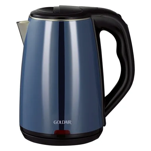 Goldair Stainless Steel 1.7L Deluxe Cool Touch Kettle Blue