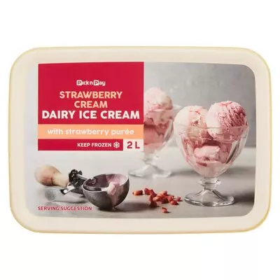 PnP Strawberry Cream Dairy Ice Cream 2L