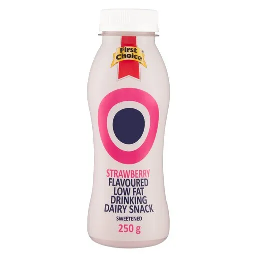 First Choice Low Fat Strawberry Flavoured Dairy Snack Drinking Yoghurt 250g