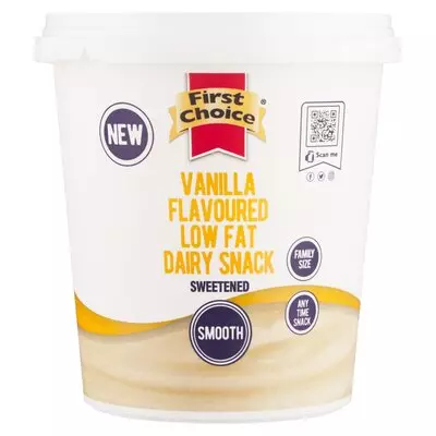 First Choice Vanilla Flavoured Low Fat Dairy Snack 1kg First Choice Vanilla Flavoured Low Fat Dairy Snack 1kg