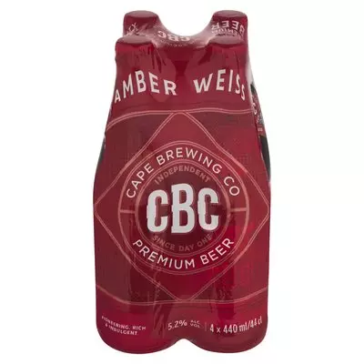 CBC Amber Weiss Beer 440ml x 4 CBC Amber Weiss Beer 440ml x 4