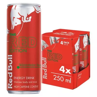 Red Bull Energy Drink Summer Edition Watermelon 250ml x 4 Red Bull Energy Drink Summer Edition Watermelon 250ml x 4