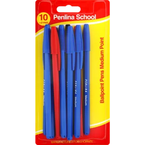 Penlina School Clear Medium Point Assorted Ballpoint Pens 12 Pack Penlina School Clear Medium Point Assorted Ballpoint Pens 12 Pack