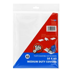 Jiffy A5 Transparent Adjustable Slip On Book Covers 10 Pack Jiffy A5 Transparent Adjustable Slip On Book Covers 10 Pack