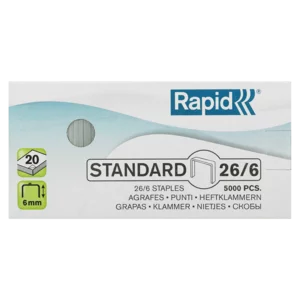 Rapid Standard 26/6 Staples 5000 Pack Rapid Standard 26/6 Staples 5000 Pack
