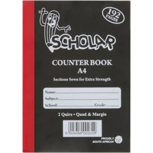 Scholar A4 Quad & Margin Hardcover Counter Book 192 Page Scholar A4 Quad & Margin Hardcover Counter Book 192 Page