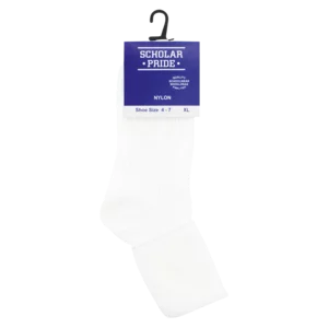Scholar Pride Extra Large White Nylon Girls School Socks Scholar Pride Extra Large White Nylon Girls School Socks