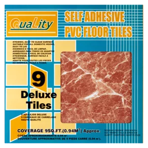 Quality Brown Self Adhesive PVC Floor Tiles 9 Pack Quality Brown Self Adhesive PVC Floor Tiles 9 Pack