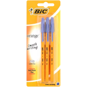 BIC Orange Fine BallPoint Pen Blue 3 Pack