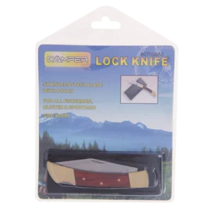 Camper Stainless Steel Lock Knife & Pouch Set 2 Piece