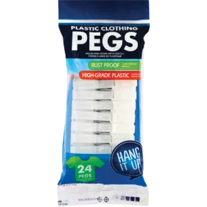 Basic Plastic Clothes Pegs 24 Pack