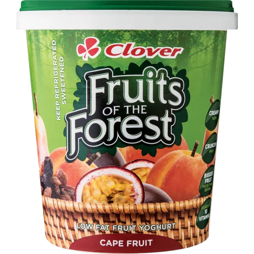 Clover Fruits Of The Forest Cape Fruit Flavoured Low Fat Yoghurt Dairy Snack 1kg Clover Fruits Of The Forest Cape Fruit Flavoured Low Fat Yoghurt Dairy Snack 1kg