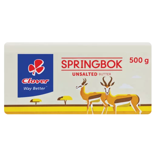 Clover Springbok Unsalted Butter Brick 500g Clover Springbok Unsalted Butter Brick 500g