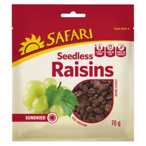 Safari Dried Seedless Raisins 70g Safari Dried Seedless Raisins 70g