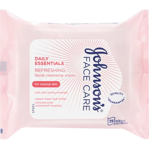 Johnson's Face Care Daily Essentials Refreshing Facial Cleansing Wipes 25 Pack Johnson's Face Care Daily Essentials Refreshing Facial Cleansing Wipes 25 Pack