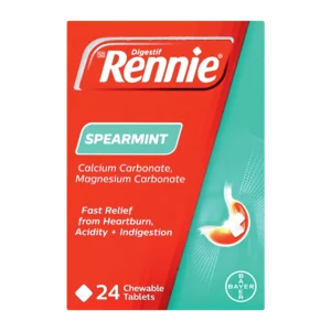 Bayer Rennie Digestif Spearmint Flavoured Antacid Chewable Tablets 24 Pack Bayer Rennie Digestif Spearmint Flavoured Antacid Chewable Tablets 24 Pack