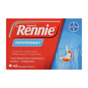 Bayer Rennie Digestif Peppermint Flavoured Antacid Chewable Tablets 48 Pack Bayer Rennie Digestif Peppermint Flavoured Antacid Chewable Tablets 48 Pack