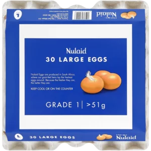 Nulaid Grade 1 Large Eggs 30 x >51g Nulaid Grade 1 Large Eggs 30 x >51g